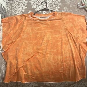 Short sleeve sweater with angel sleeves size large